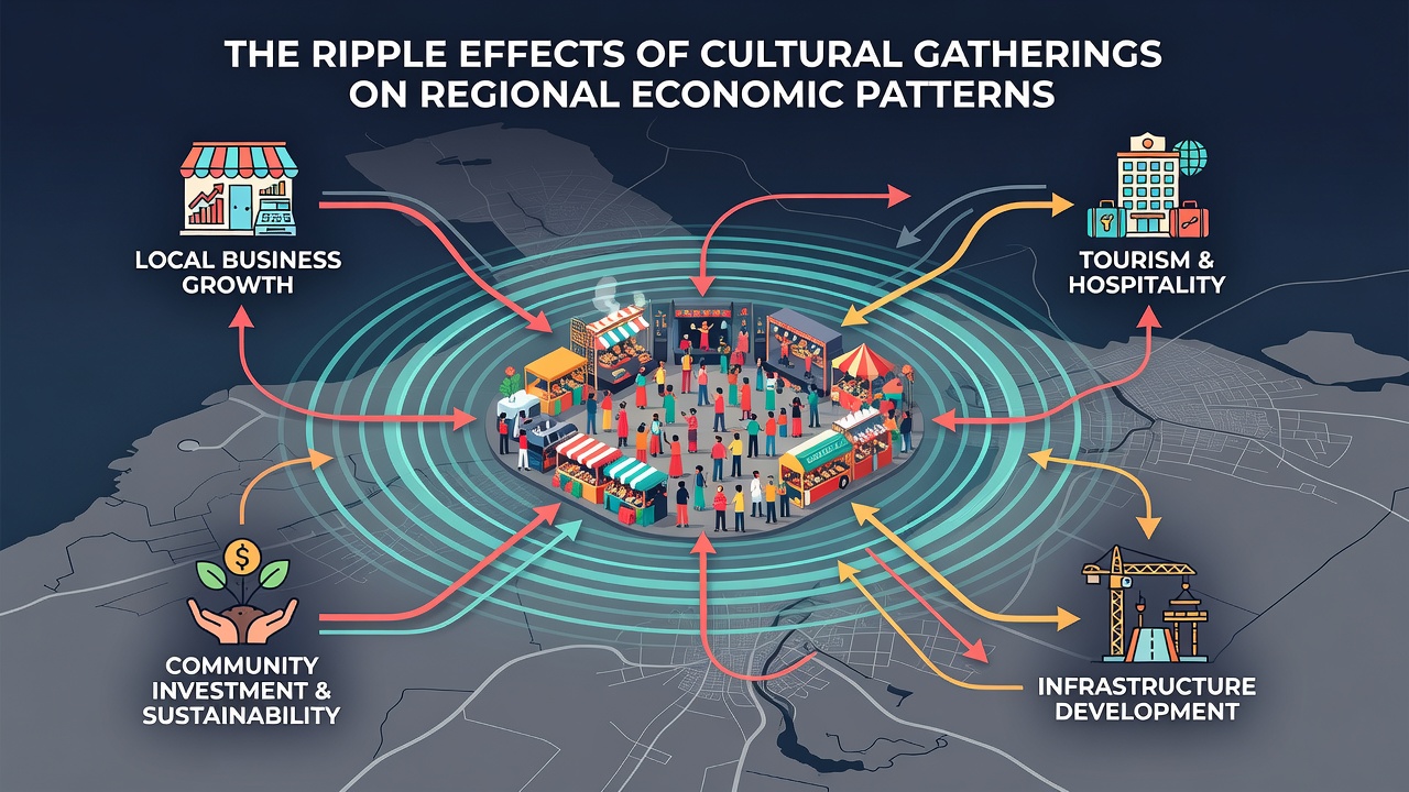 Local artisans and food vendors interacting with attendees at an outdoor cultural market during peak attendance hours